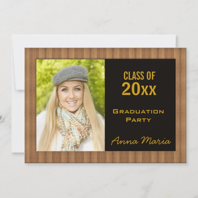 Einladung zur Foto-Schwerkraft-Party für Holz (Vorderseite)