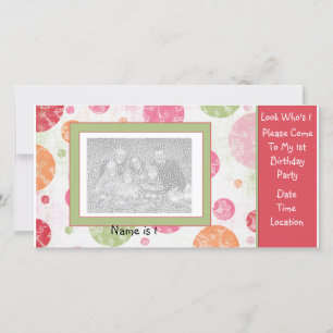 Einladung zur Fotokarte zum 1. Geburtstag