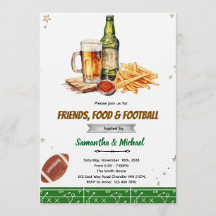 Einladung zur Freunde-Essen-und-Fußball-Party