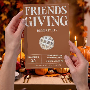 Einladung zur Friendsgiving-Dinnerparty Rustikal