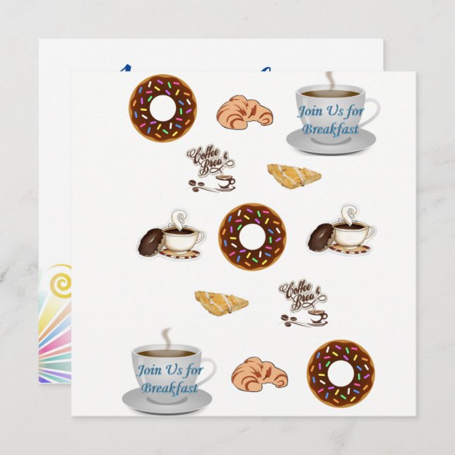 Einladung zur Frühstückskarte (Vorne/Hinten)
