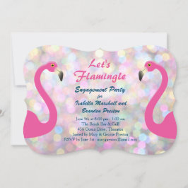 Einladung zur funkelnd Flamingo-Engagement-Partei