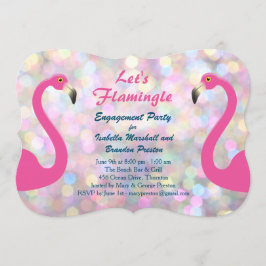 Einladung zur funkelnd Flamingo-Engagement-Partei