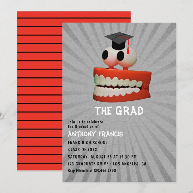 Einladung zur Funny Dentist Graduation Party (Vorne/Hinten)