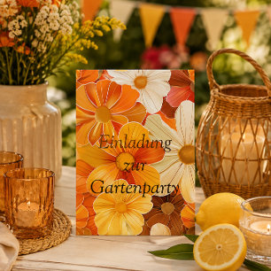 Einladung zur Gartenparty Retro 1970er Stil