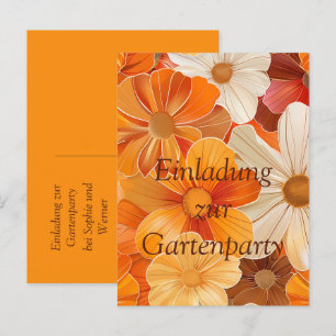 Einladung zur Gartenparty Retro 1970er Stil
