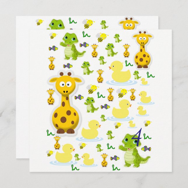 Einladung zur Geburtskarte (Vorne/Hinten)