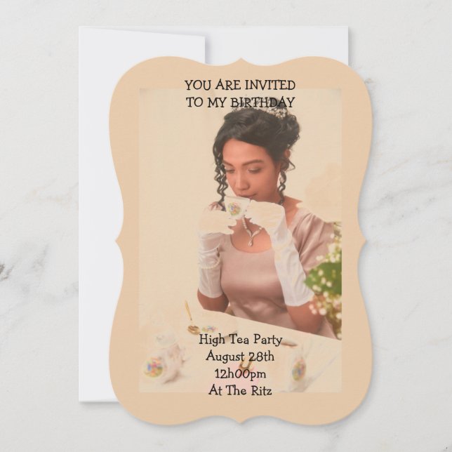 Einladung zur Geburtstagsfeier im Briggerton-Stil (Vorderseite)