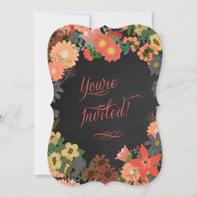 Einladung zur Geburtstagsfeier, Koralle, Schwarzer (Vorderseite)