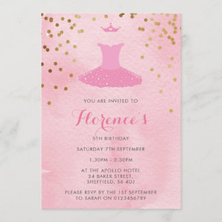 Einladung zur Geburtstagsfeier mit Ballerina-Theme