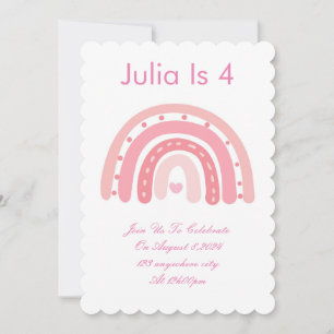 Einladung zur Geburtstagsfeier pink