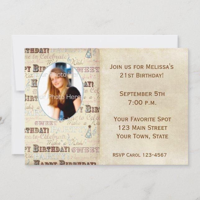 Einladung zur Geburtstagskarte (Vorderseite)