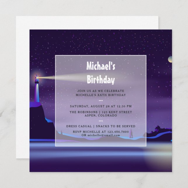 Einladung zur Geburtstagspartei (Vorne/Hinten)