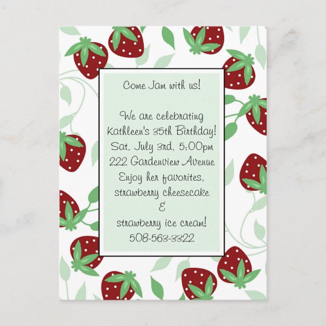 Einladung zur Geburtstagspartei (Vorderseite)