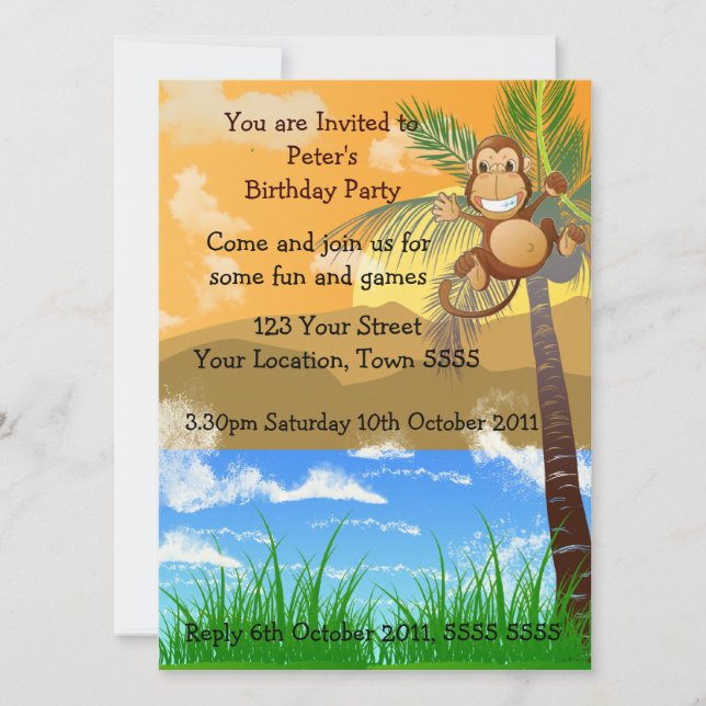 Einladung zur Geburtstagspartei (Vorderseite)