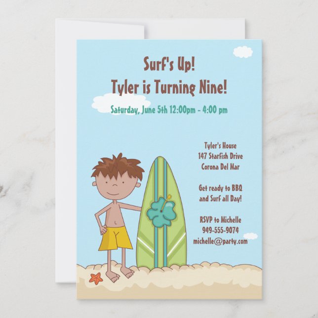 Einladung zur Geburtstagspartei (Vorderseite)