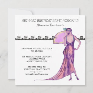 Einladung zur Geburtstagspartei Art Déco 1920