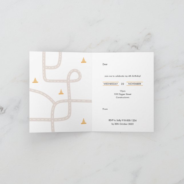 Einladung zur Geburtstagspartei des Baugewerbes (Innenseite)