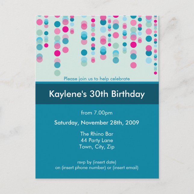 EINLADUNG ZUR GEBURTSTAGSPARTEI: Diskothek 5 (Vorderseite)