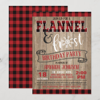 Einladung zur Geburtstagspartei Flannel und Frost