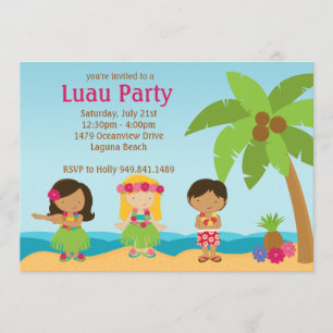 Einladung zur Geburtstagspartei Luau