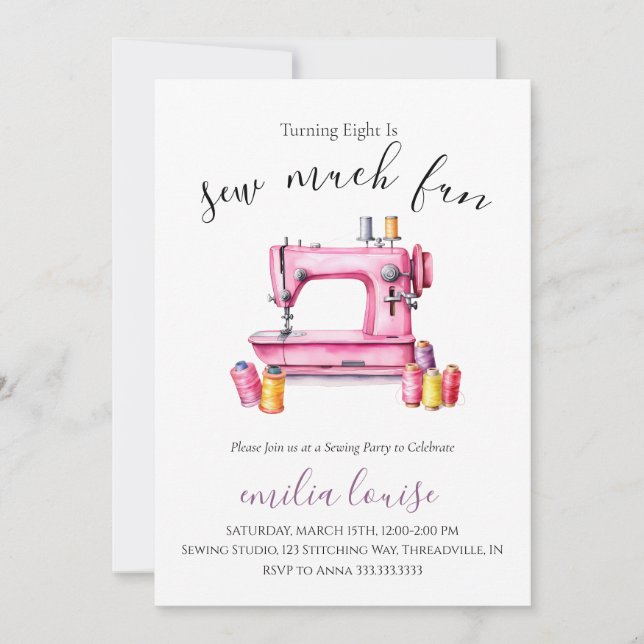 Einladung zur Geburtstagspartei nähen (Vorderseite)