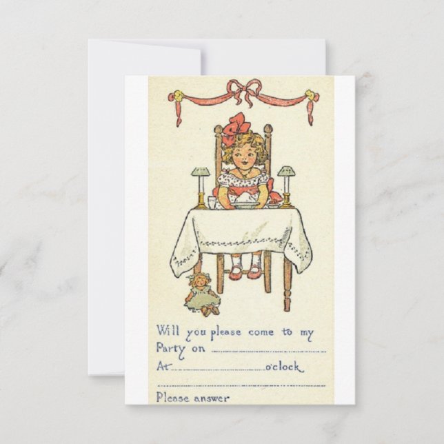 Einladung zur Geburtstagspartei Retro (Vorderseite)