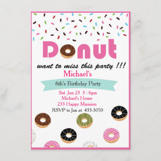 Einladung zur Geburtstagspartei von Donut