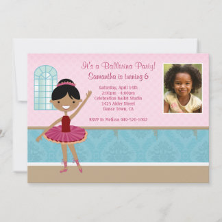 Einladung zur Geburtstagsparty Ballerina