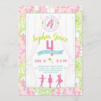 Einladung zur Geburtstagsparty Ballerina