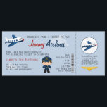 Einladung zur Geburtstagsparty der Kids Airline<br><div class="desc">Laden Sie Freunde zu der nächsten Geburtstagsparty Ihres Kindes mit dieser niedlichen Airline Boarding Pass Birthday Party Einladung ein. Features wie ein Flugzeug,  Pilot,  Flügel und kann mit Ihren Party-Details angepasst werden.</div>