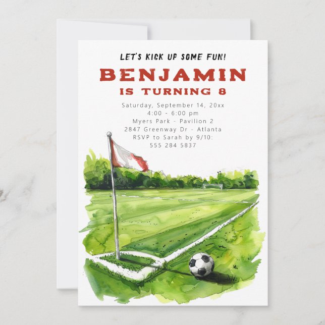 Einladung zur Geburtstagsparty des Fußballs - Futb (Vorderseite)