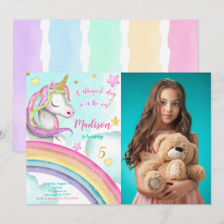 Einladung zur Geburtstagsparty-Foto von Unicorn