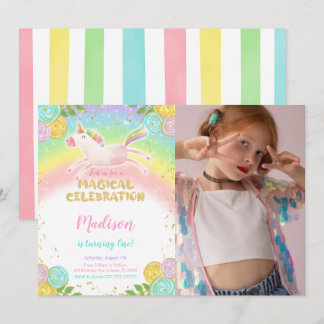 Einladung zur Geburtstagsparty-Foto von Unicorn