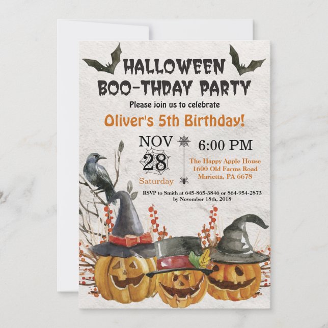 Einladung zur Geburtstagsparty Halloween (Vorderseite)