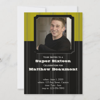 Einladung zur Geburtstagsparty in Gold und Black S