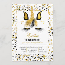 Einladung zur Geburtstagsparty in Gold und Black U