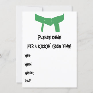 Einladung zur Geburtstagsparty "Martial Arts Green