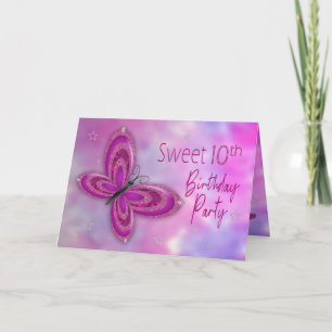 Einladung zur Geburtstagsparty, Sweet10., Butterfl