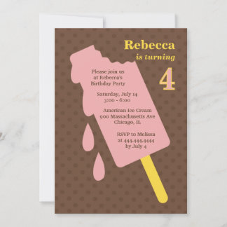 Einladung zur Geburtstagsparty von Eiscreme Popsic