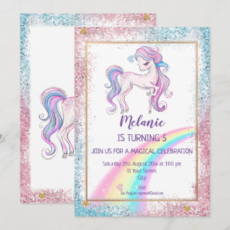 Einladung zur Geburtstagsparty von Unicorn