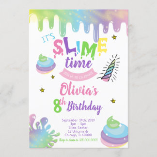 Einladung zur Geburtstagsparty von Unicorn Slime