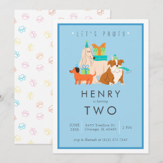 Einladung zur Geburtstagsparty von Welpen - indivi