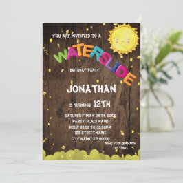 Einladung zur Geburtstagsparty Waterslide