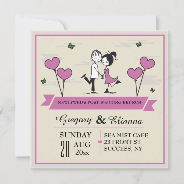 Einladung zur gemeinsamen Hochzeitsfeier (Vorderseite)