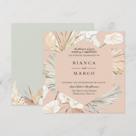 Einladung zur geometrischen Jungle-Rahmen-Hochzeit