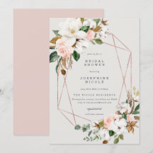 Einladung zur geometrischen Magnolia Bridal Dusche