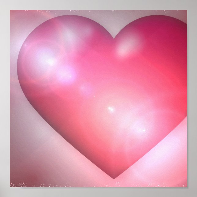 Einladung zur Gestaltung eines rosa Herzens Poster (Vorne)