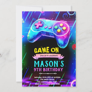 Einladung zur Glow-Game-Night-Party