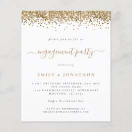 Einladung zur Gold Glitzer Script Engagement Party